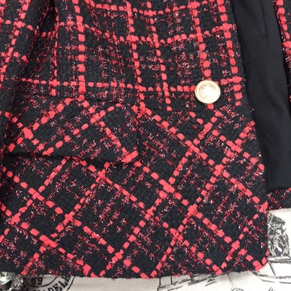 Tahari Asl Boucle Plaid Peplum Jacket - Picture 2 of 7